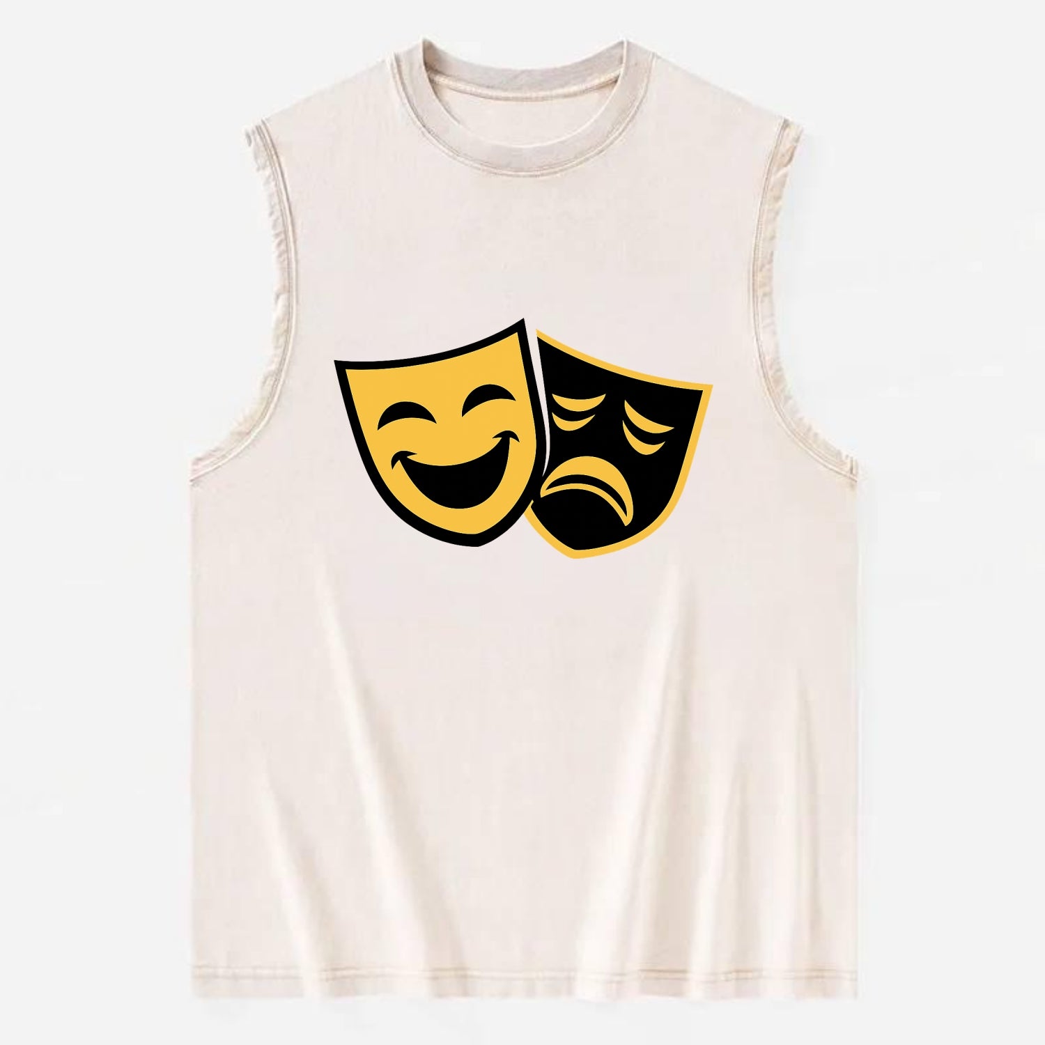 Golden Duality of Theater - Vintage Washed Tank - Beige