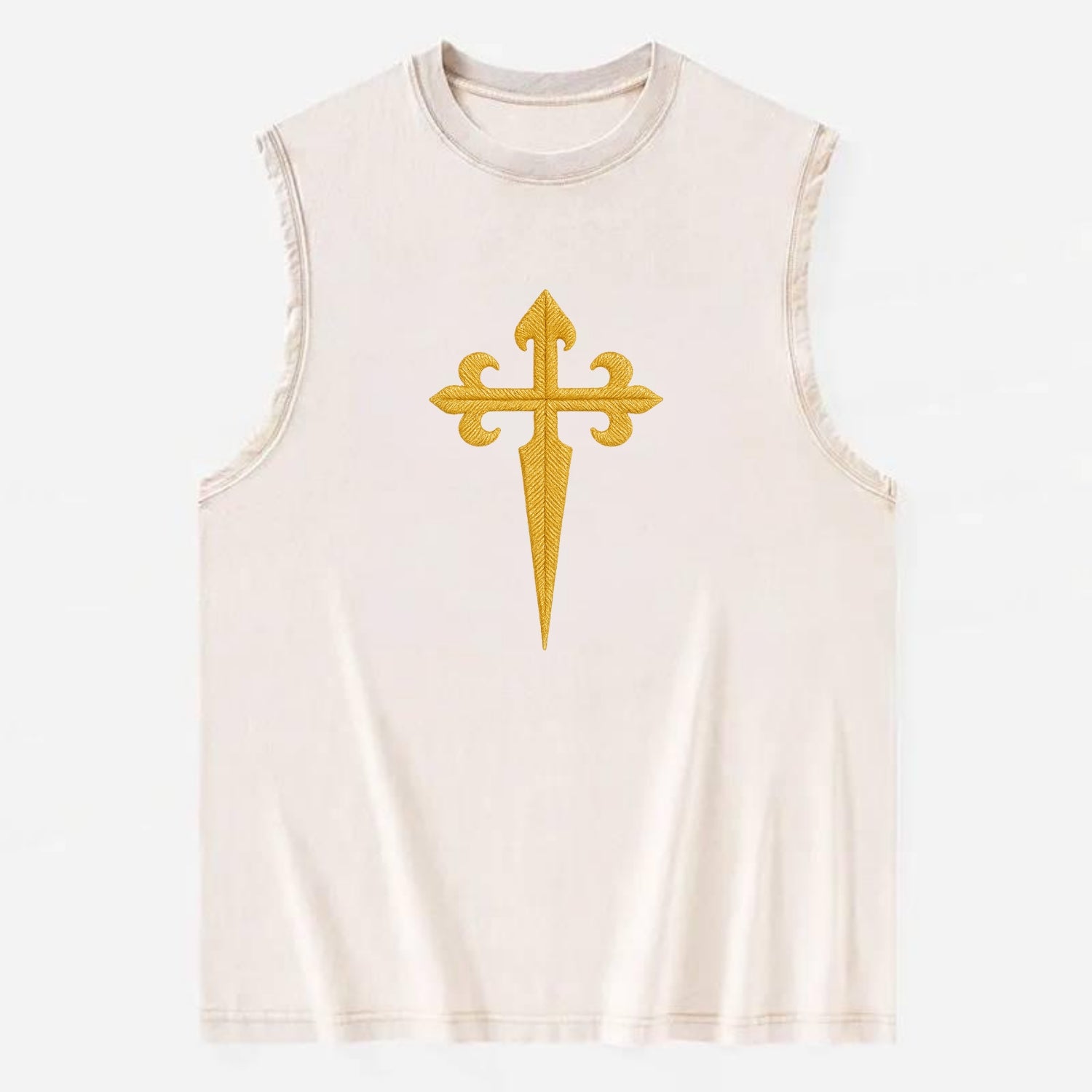 Order Of Santiago Cross - Vintage Washed Tank - Beige