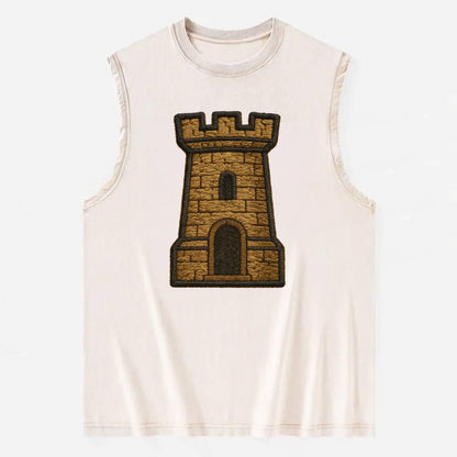 Castle Tower  - Vintage Washed Tank - Beige