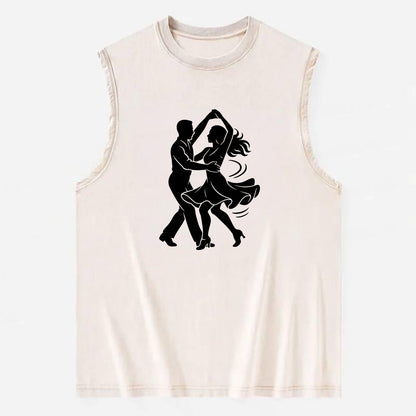 Salsa dancers spinning turn - Vintage Washed Tank - Beige