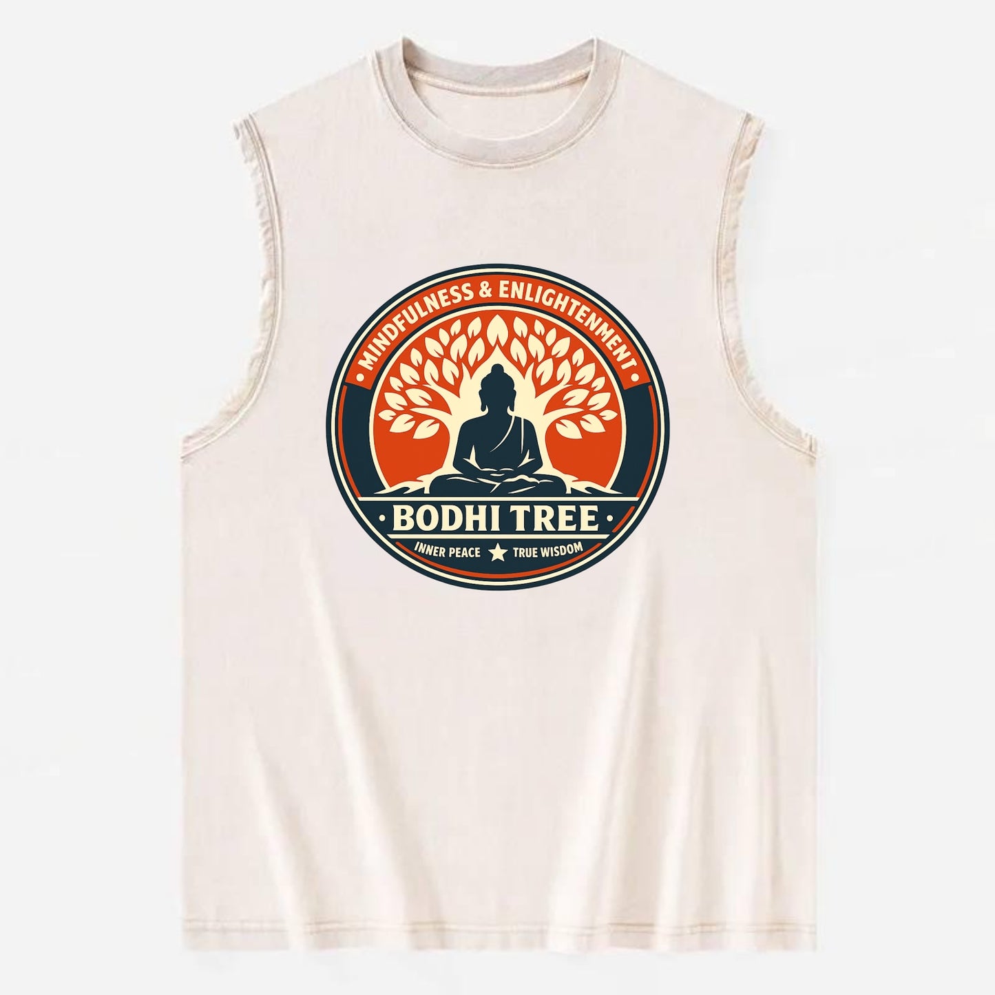 Zen Harmony Emblem - Vintage Washed Tank - Beige