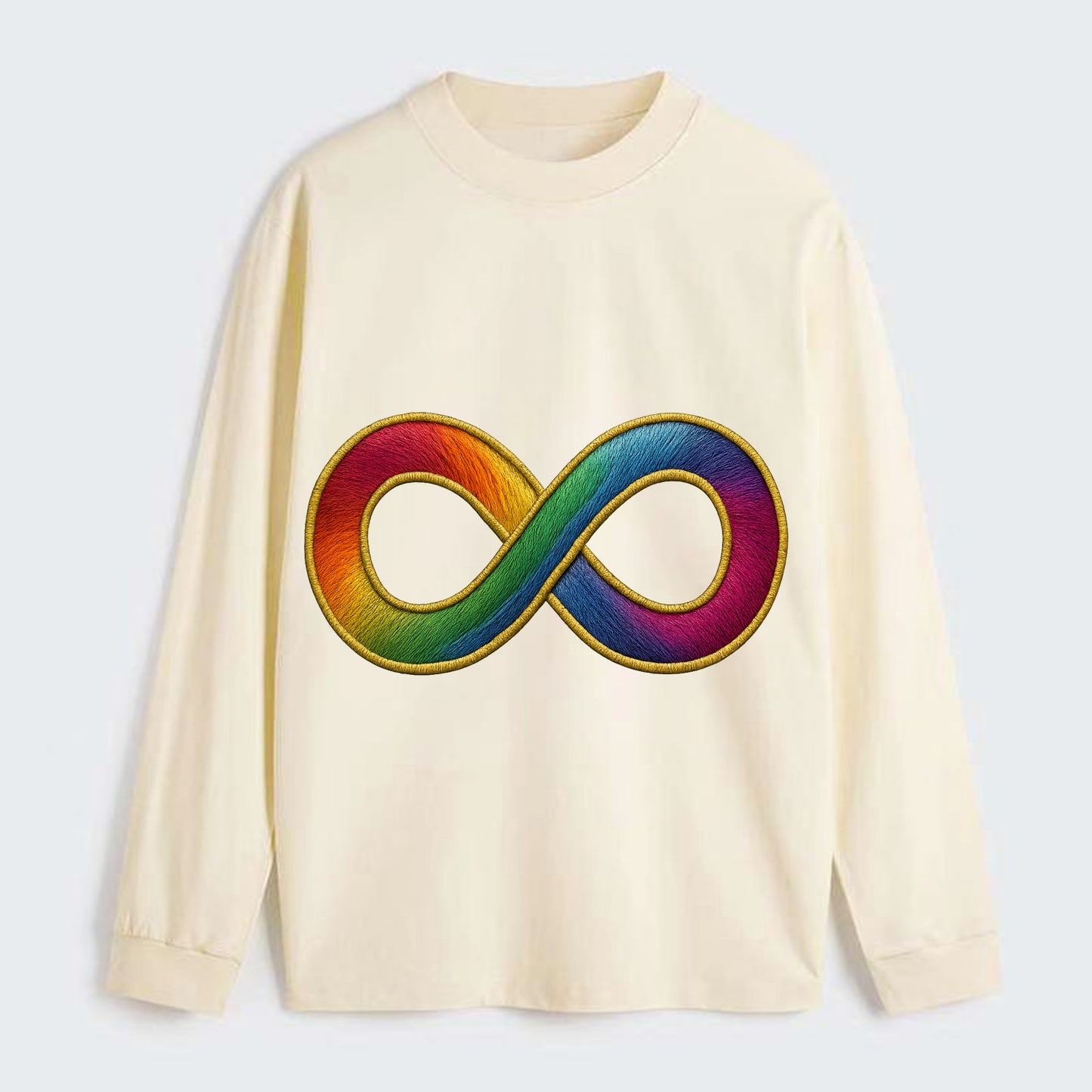 Infinity Symbol  - Classic Long Sleeve Shirt - Beige