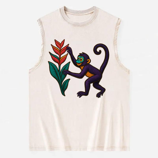 Spider Monkey - Vintage Washed Tank - Beige