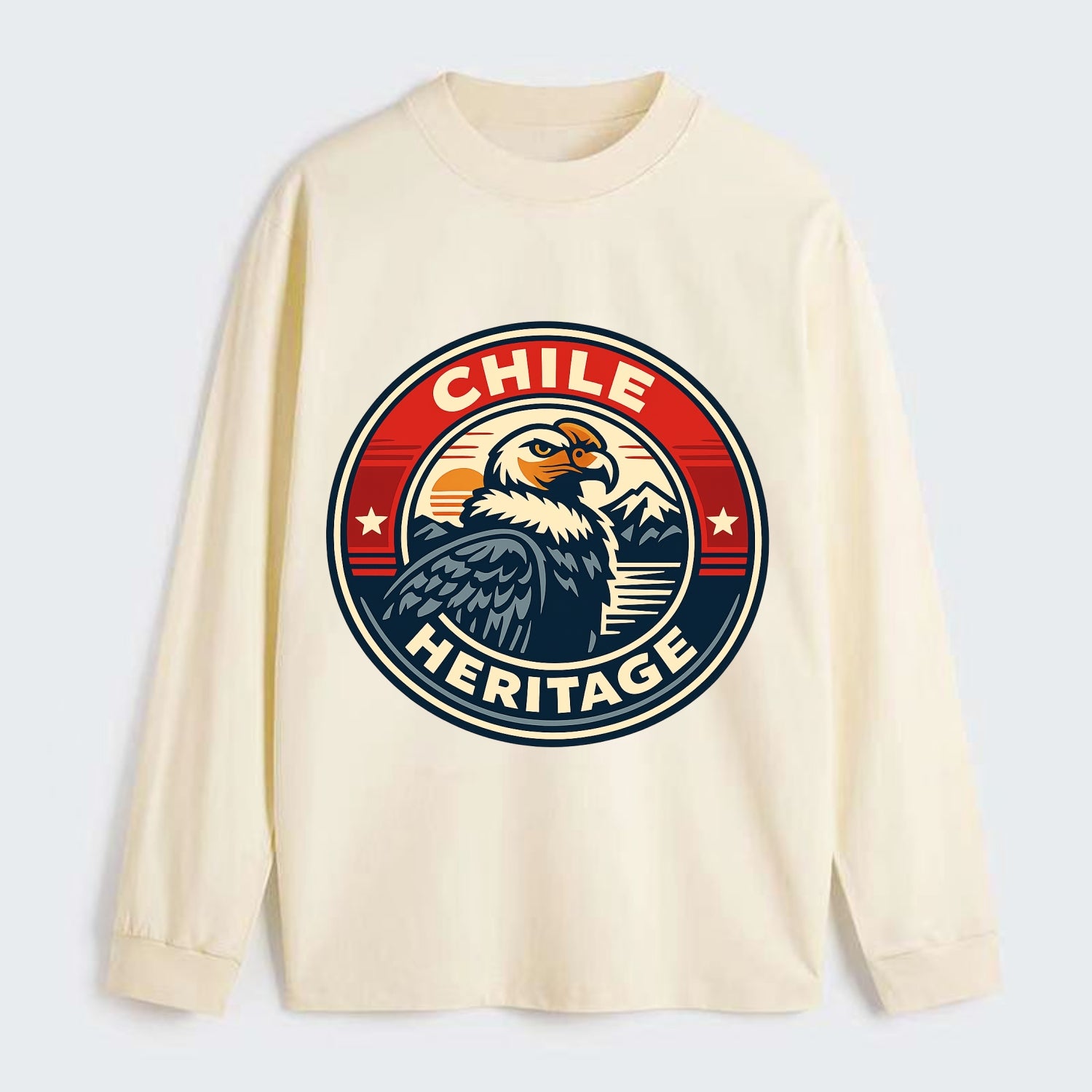 Andean Spirit Emblem - Classic Long Sleeve Shirt - Beige