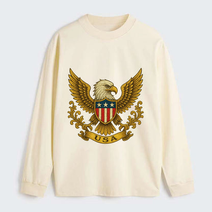Usa Heritage Eagle Baseball Cap 2 - Classic Long Sleeve Shirt - Beige