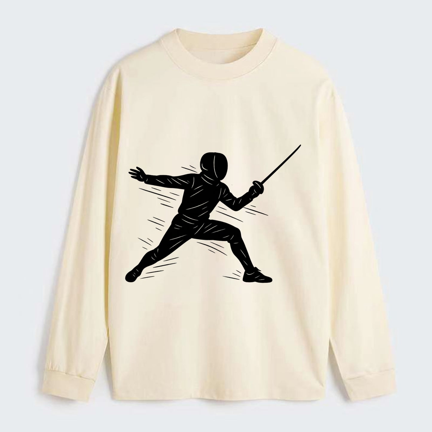 Fencer lunging attack position - Classic Long Sleeve Shirt - Beige