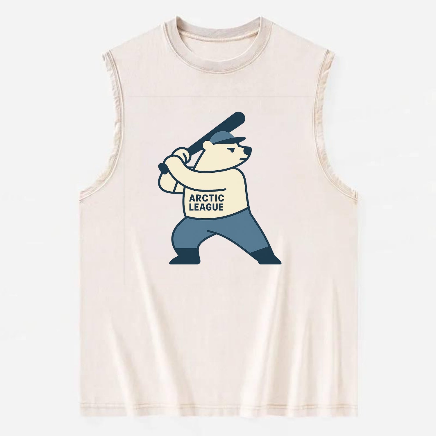 Polar Bear Baseball MVP - Vintage Washed Tank - Beige