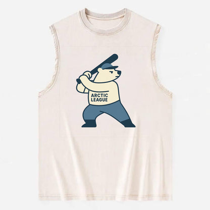 Polar Bear Baseball MVP - Vintage Washed Tank - Beige