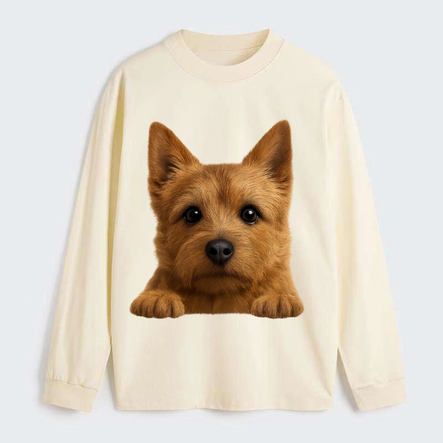 Norwich Terrier  - Classic Long Sleeve Shirt - Beige