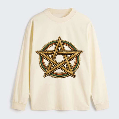 Pentacle Knot - Classic Long Sleeve Shirt - Beige