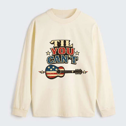 Til You Cant - Flag Guitar - Classic Long Sleeve Shirt - Beige