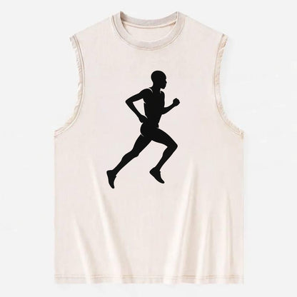 Kenyan distance runner stride - Vintage Washed Tank - Beige
