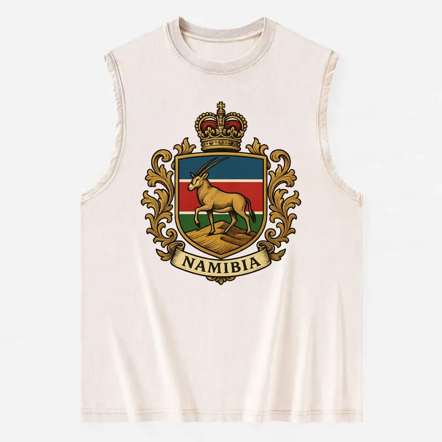 Namibia Heritage Badge  - Vintage Washed Tank - Beige