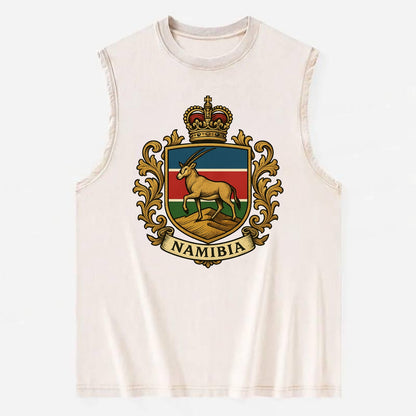Namibia Heritage Badge  - Vintage Washed Tank - Beige