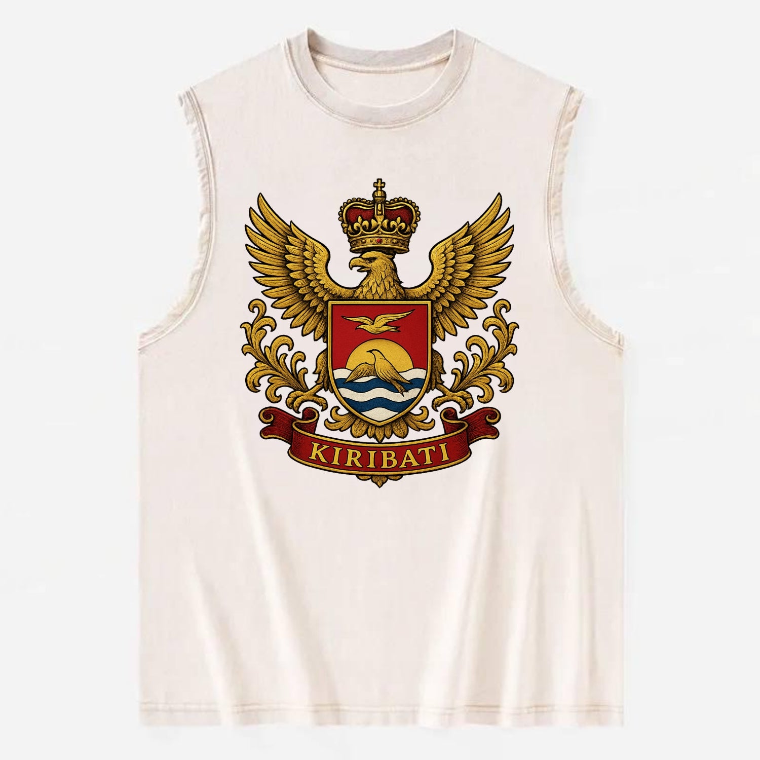 Kiribati Heritage Badge  - Vintage Washed Tank - Beige