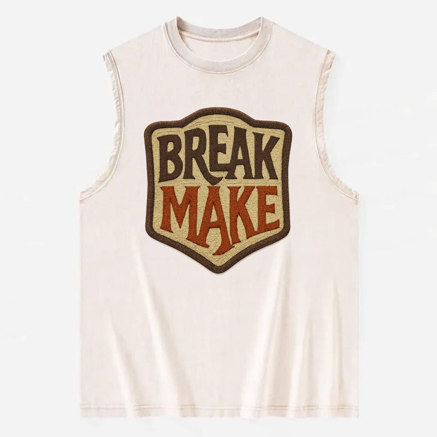 BREAK;MAKE THE RULES Rebel Red Snapback - Vintage Washed Tank - Beige