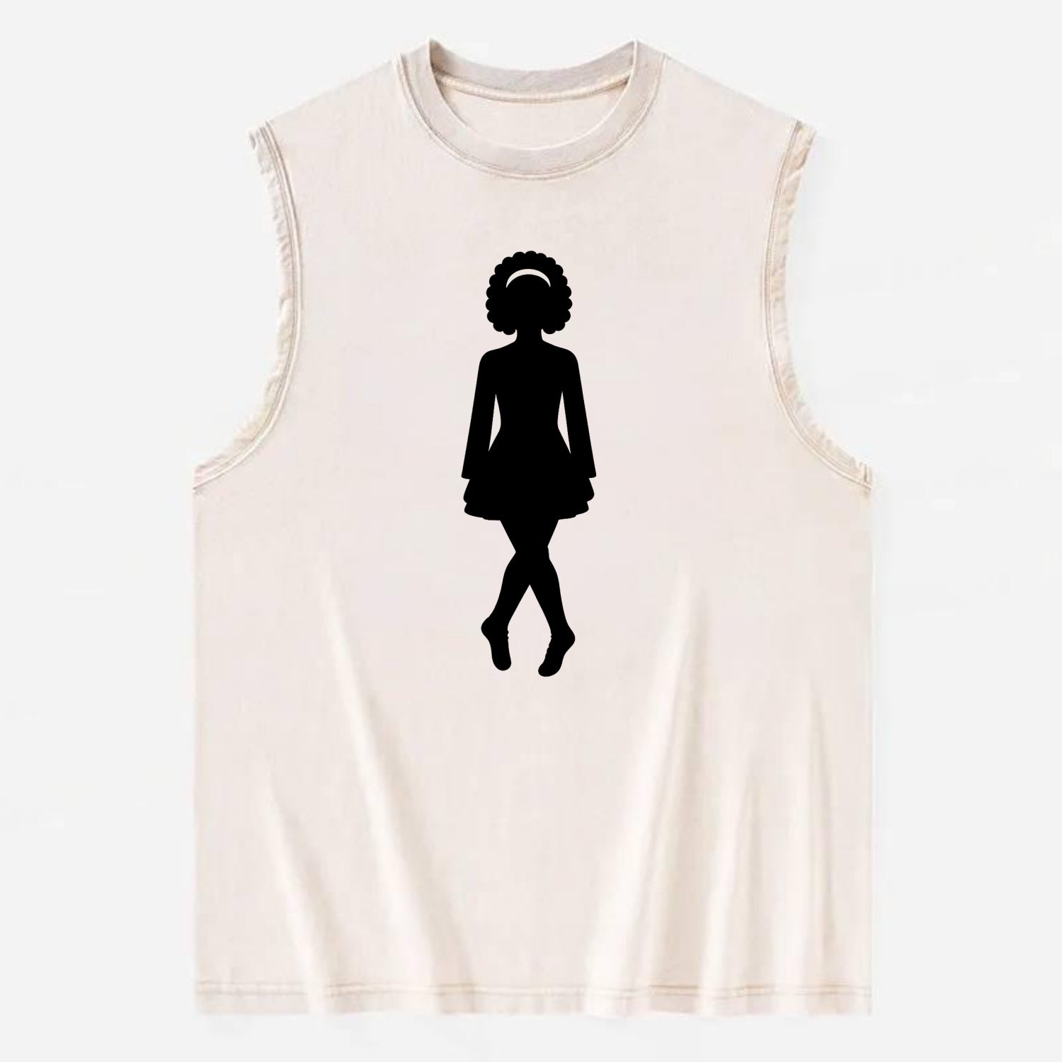 Irish step dancer traditional pose - Vintage Washed Tank - Beige