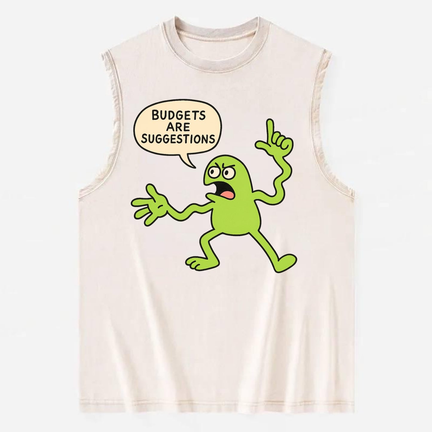 BUDGETS ARE SUGGESTIONS | Rebellious calculator - Vintage Washed Tank - Beige