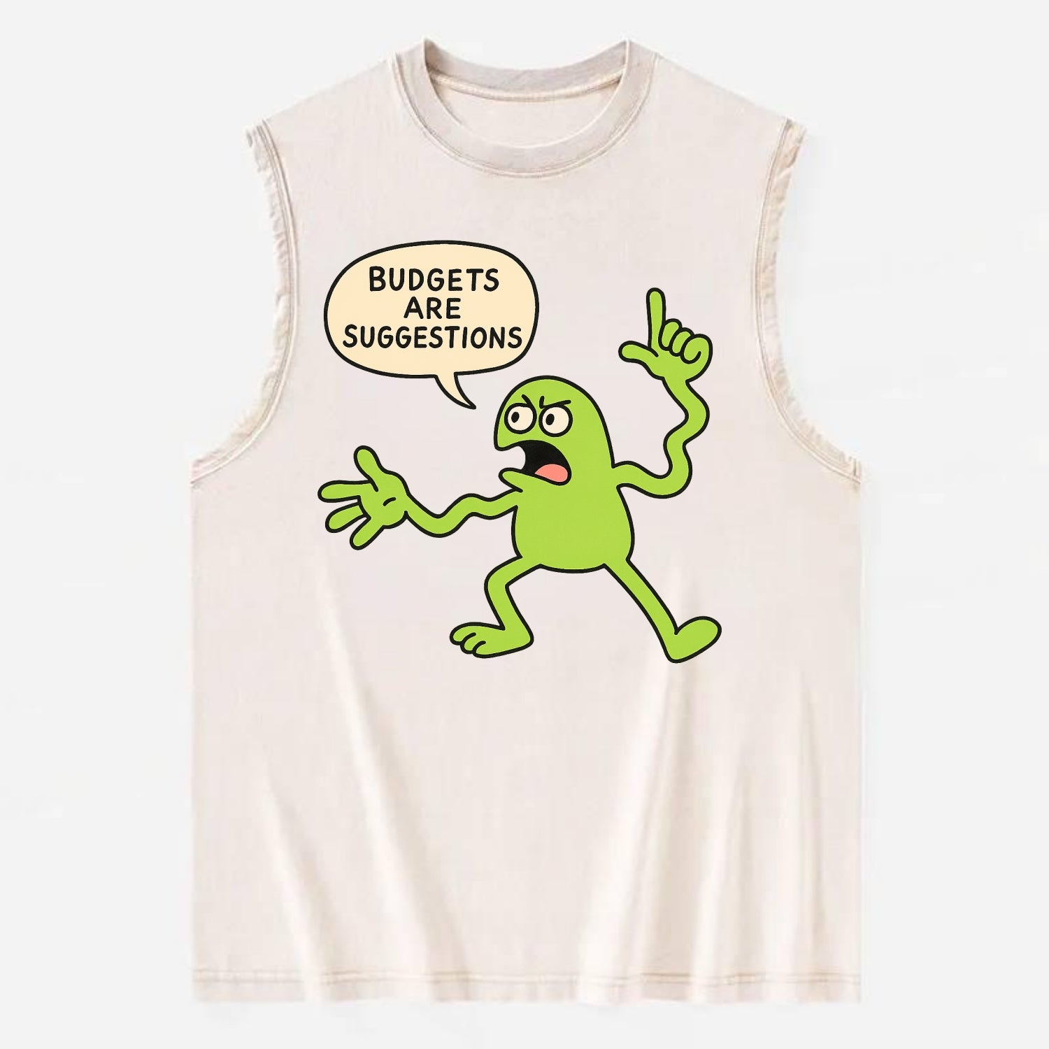 BUDGETS ARE SUGGESTIONS | Rebellious calculator - Vintage Washed Tank - Beige