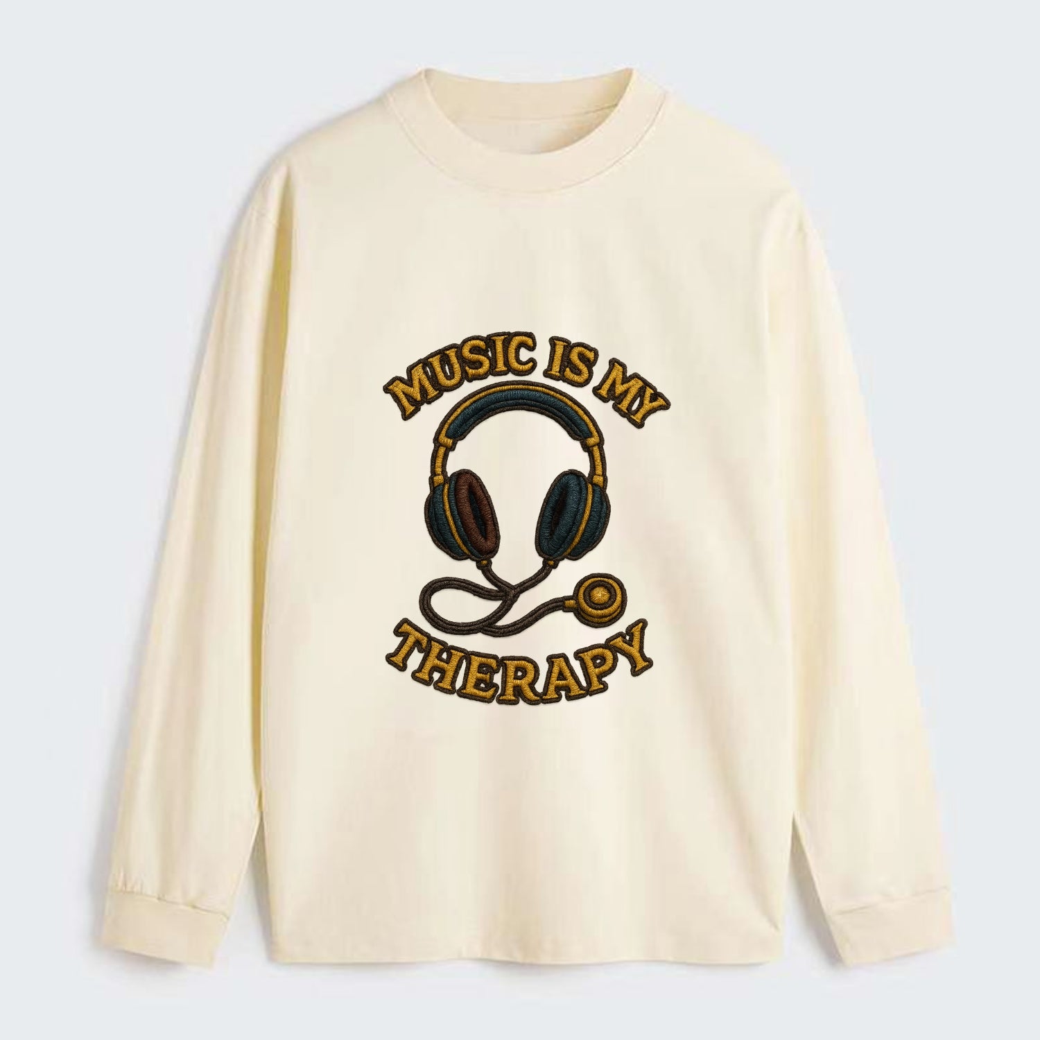 Music Is My Therapy  - Classic Long Sleeve Shirt - Beige