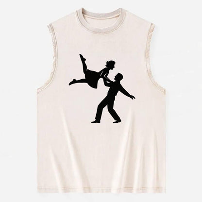Swing dancers aerial lift - Vintage Washed Tank - Beige