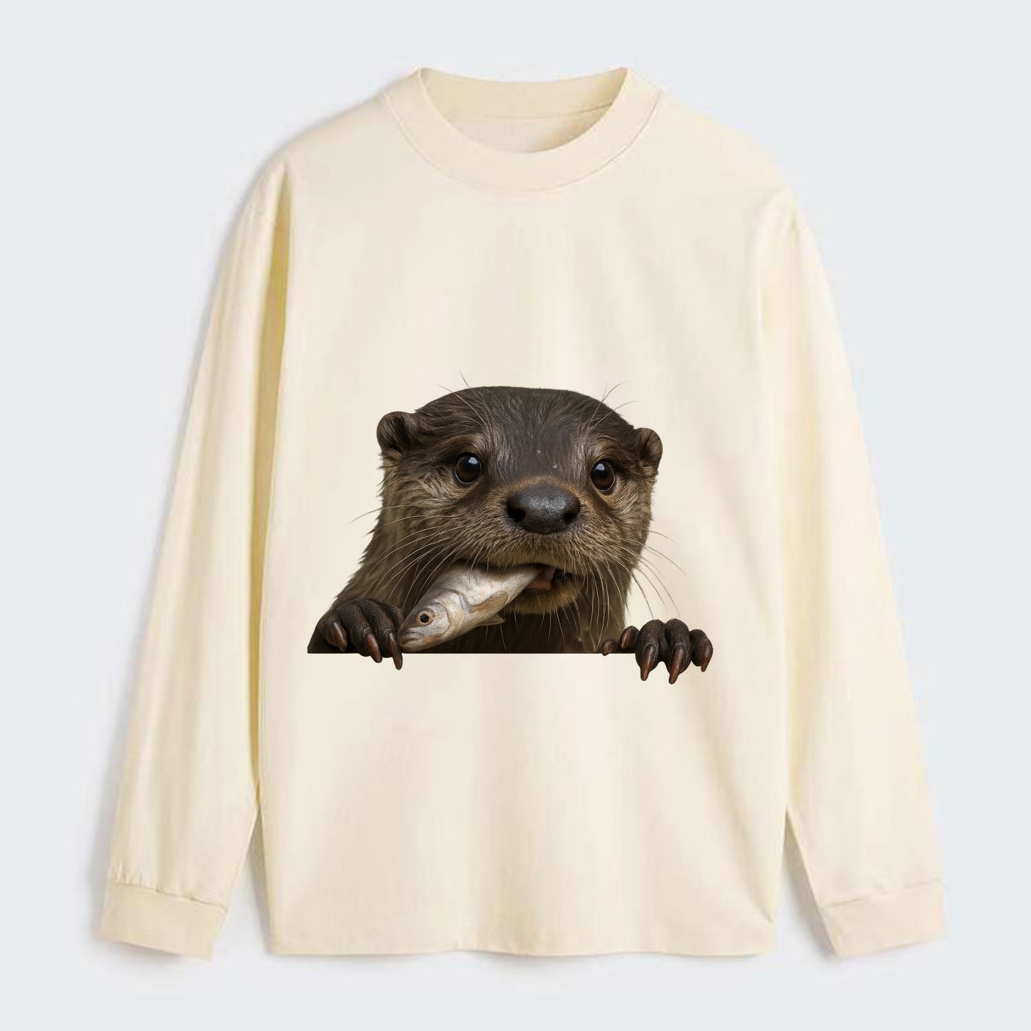 River Otter  - Classic Long Sleeve Shirt - Beige