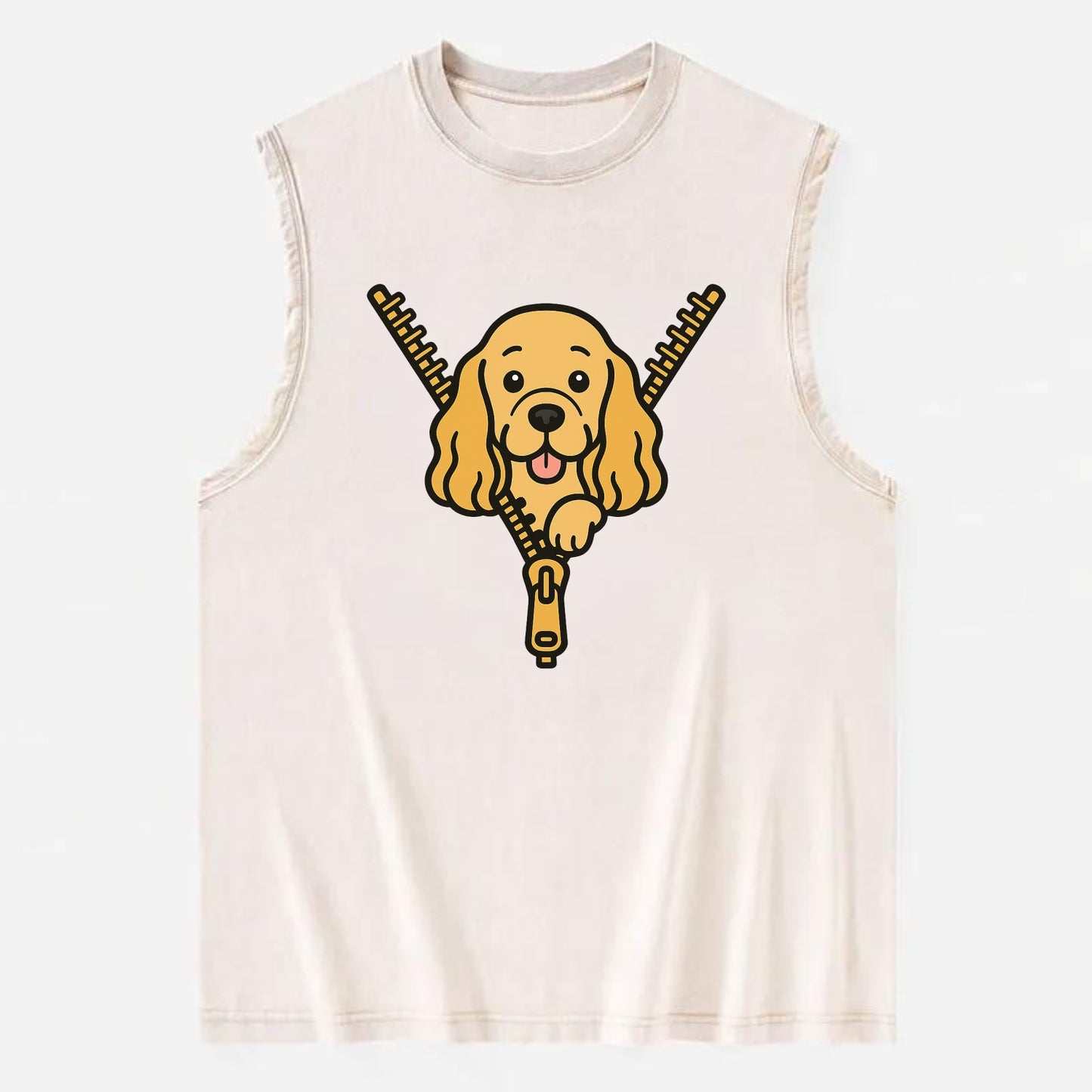 Cocker Spaniel - Vintage Washed Tank - Beige