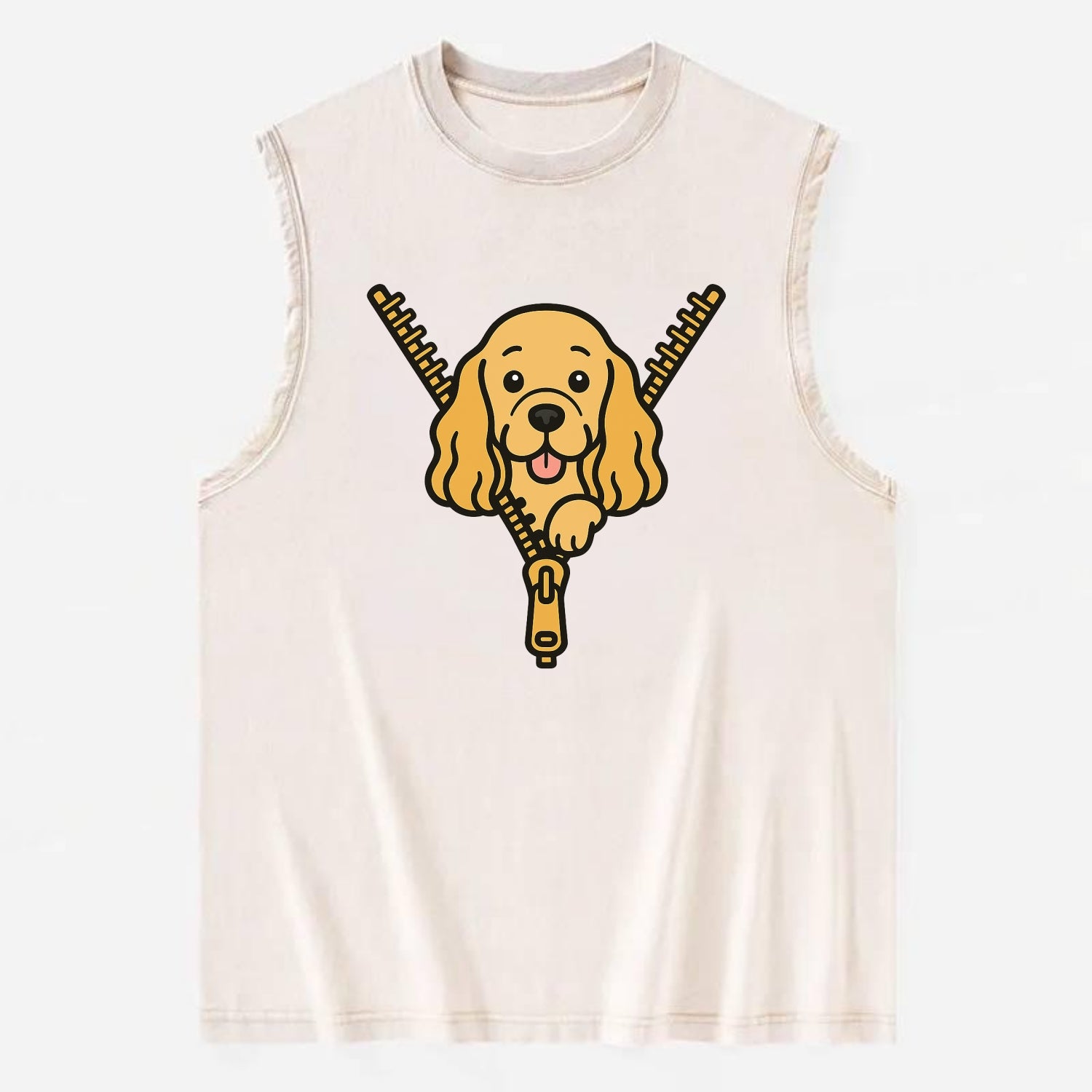 Cocker Spaniel - Vintage Washed Tank - Beige