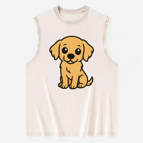 Golden Retriever - Head tilt curious pose - Vintage Washed Tank
