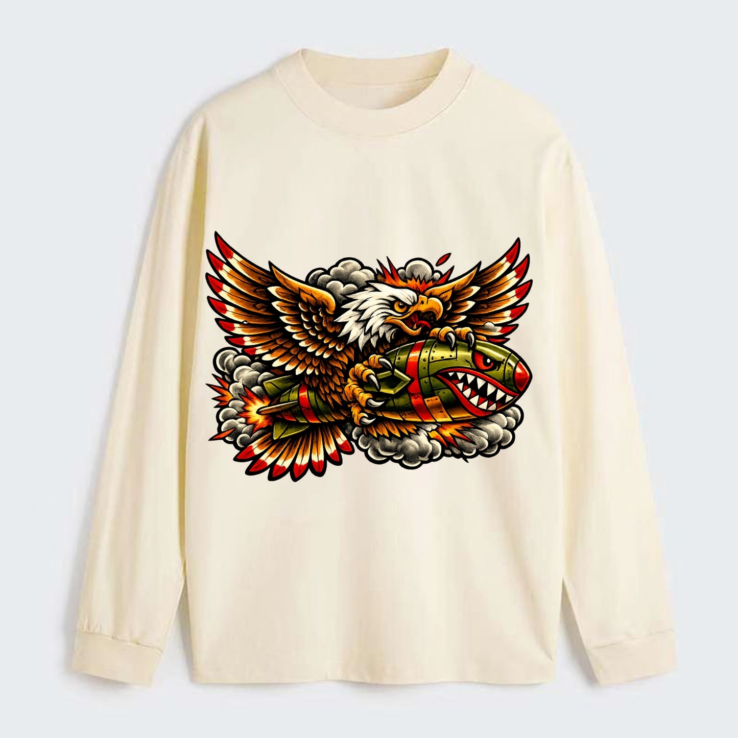 War Eagle Bomb - Classic Long Sleeve Shirt - Beige