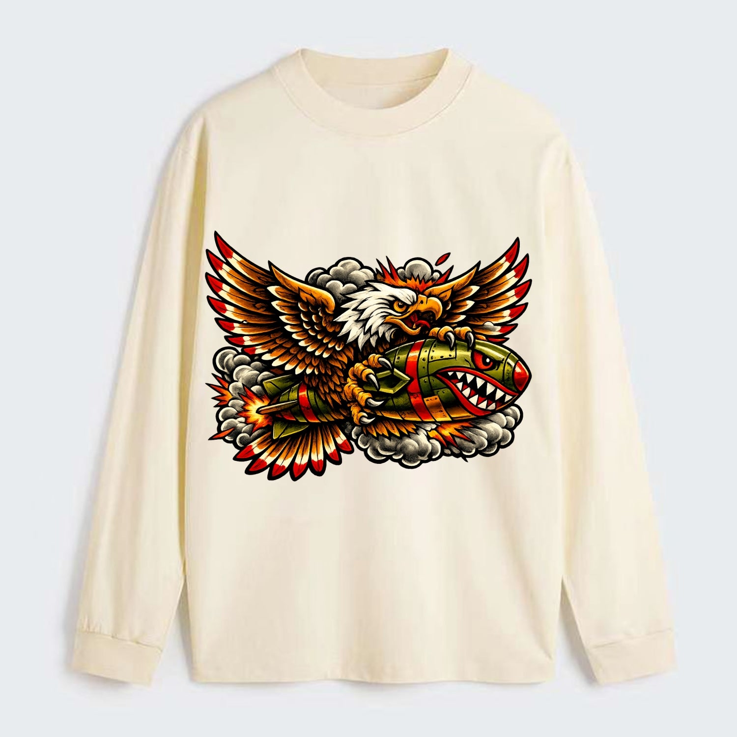 War Eagle Bomb - Classic Long Sleeve Shirt - Beige