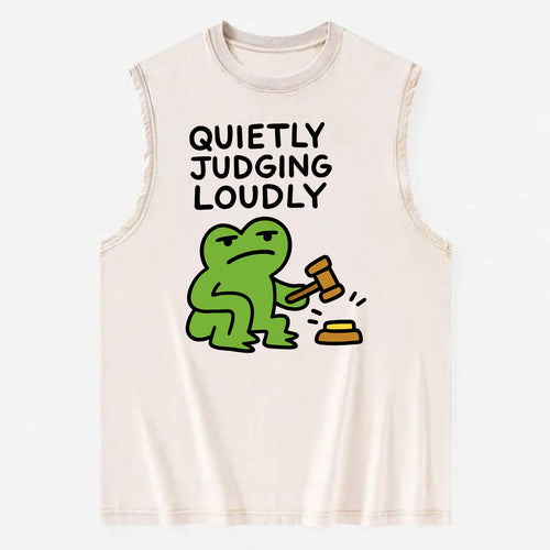 QUIETLY JUDGING LOUDLY | Silent gavel banging - Vintage Washed Tank