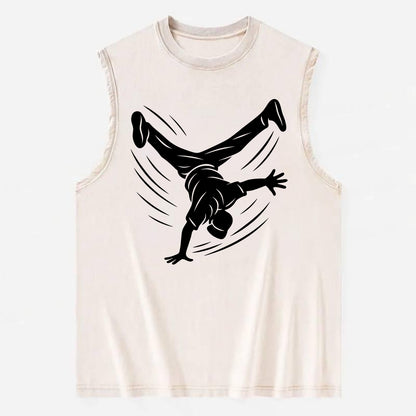 Breakdancer windmill move - Vintage Washed Tank - Beige