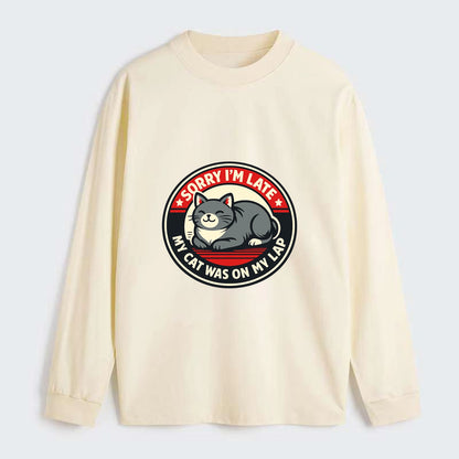 Charming Cat Loaf Excuse Emblem - Classic Long Sleeve Shirt - Beige