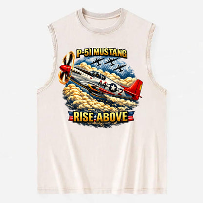 P 51 Mustang Rise Above - Vintage Washed Tank - Beige