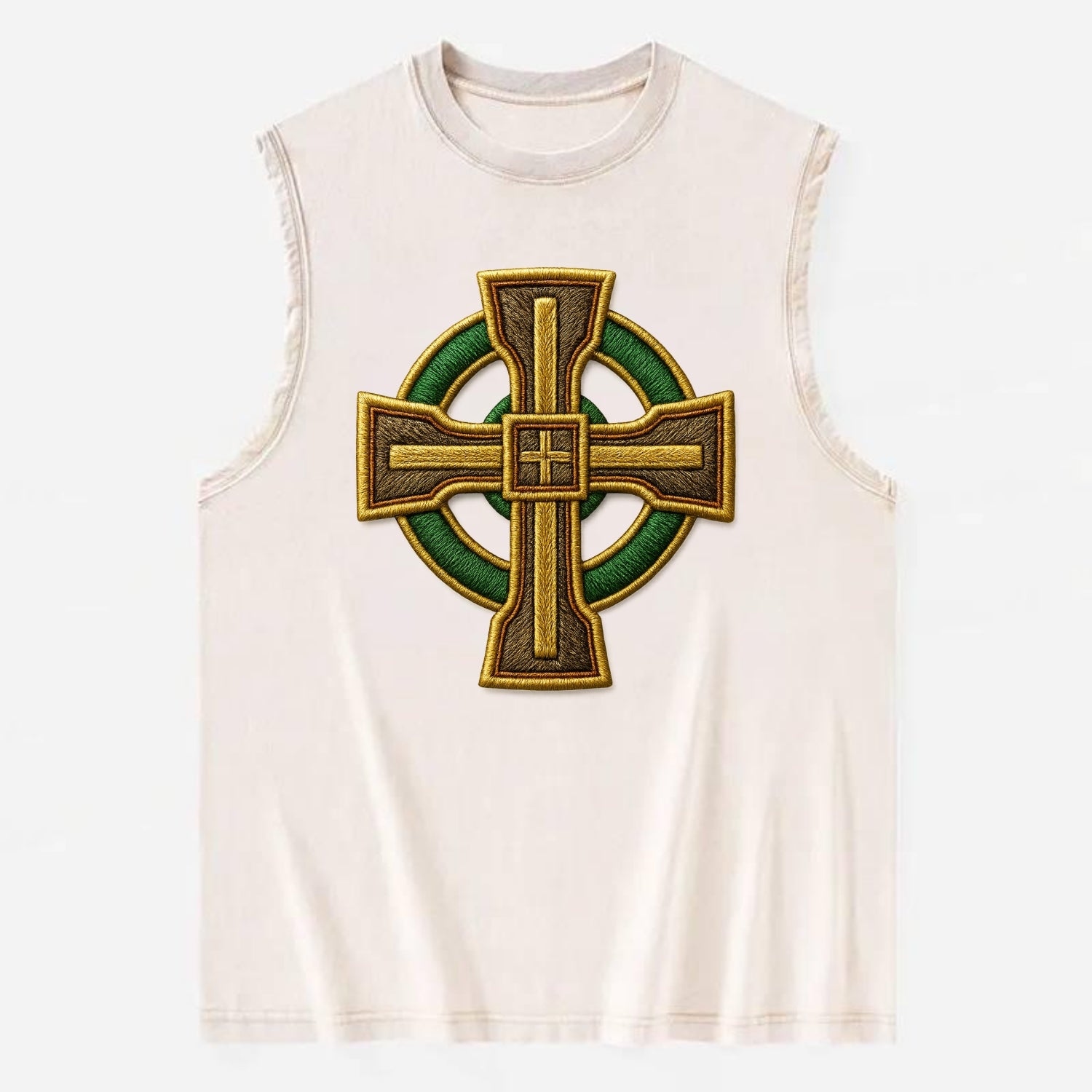 Durrow Cross - Vintage Washed Tank - Beige