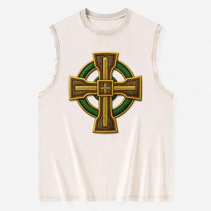 Durrow Cross - Vintage Washed Tank - Beige