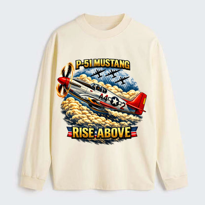 P 51 Mustang Rise Above - Classic Long Sleeve Shirt - Beige