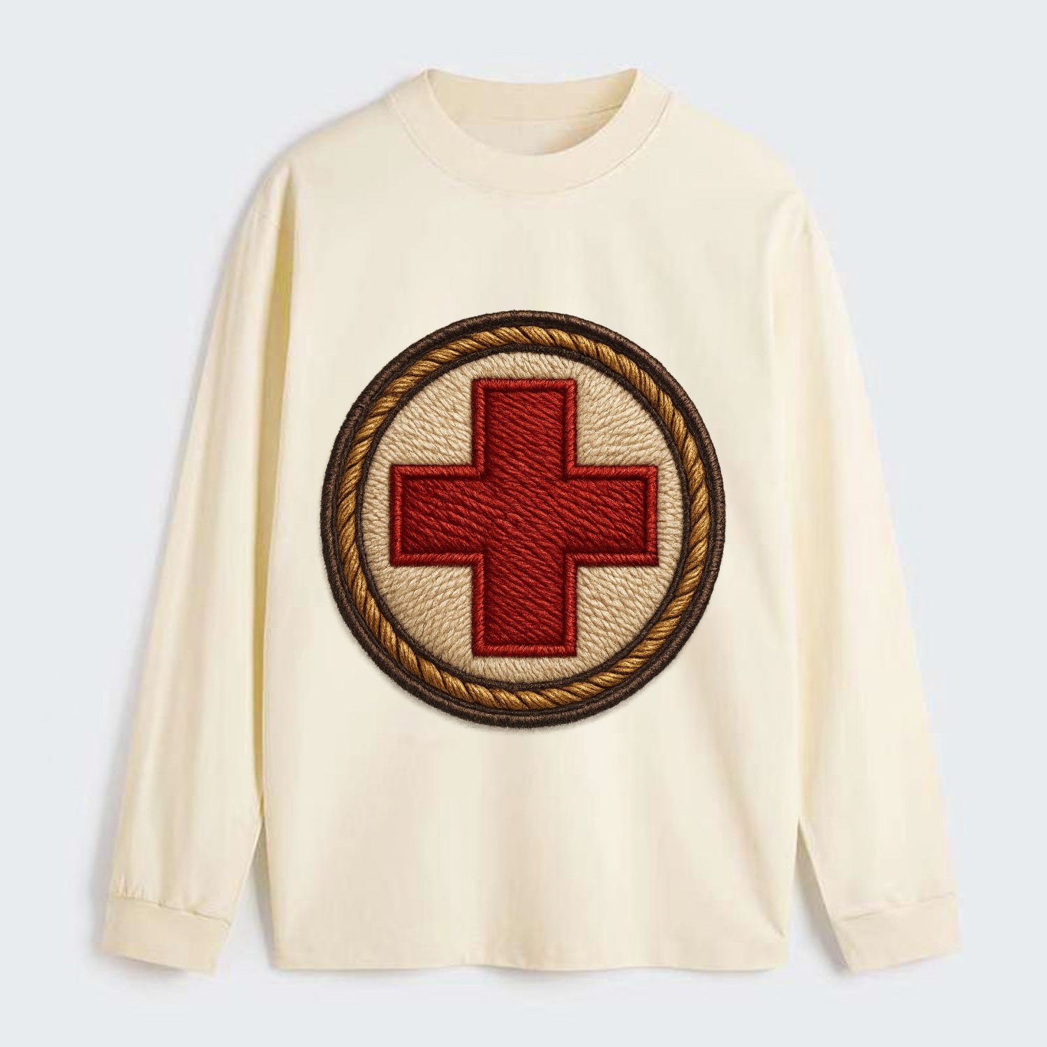 Medical Cross  - Classic Long Sleeve Shirt - Beige