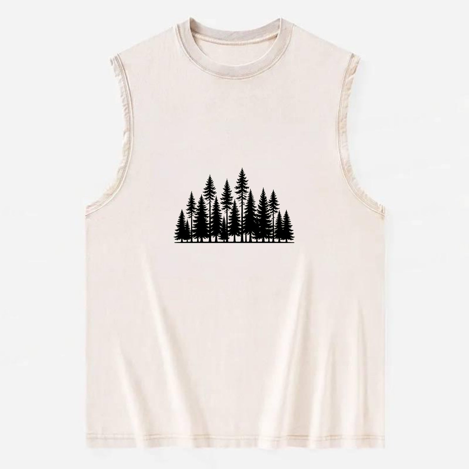 Pine Forest - Vintage Washed Tank - Beige