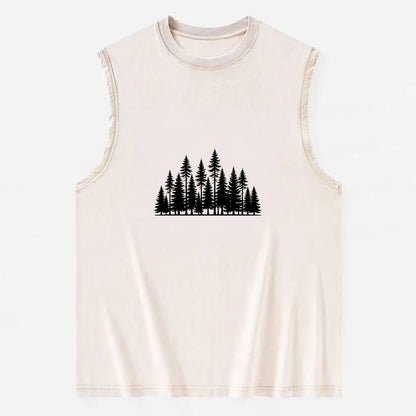 Pine Forest - Vintage Washed Tank - Beige