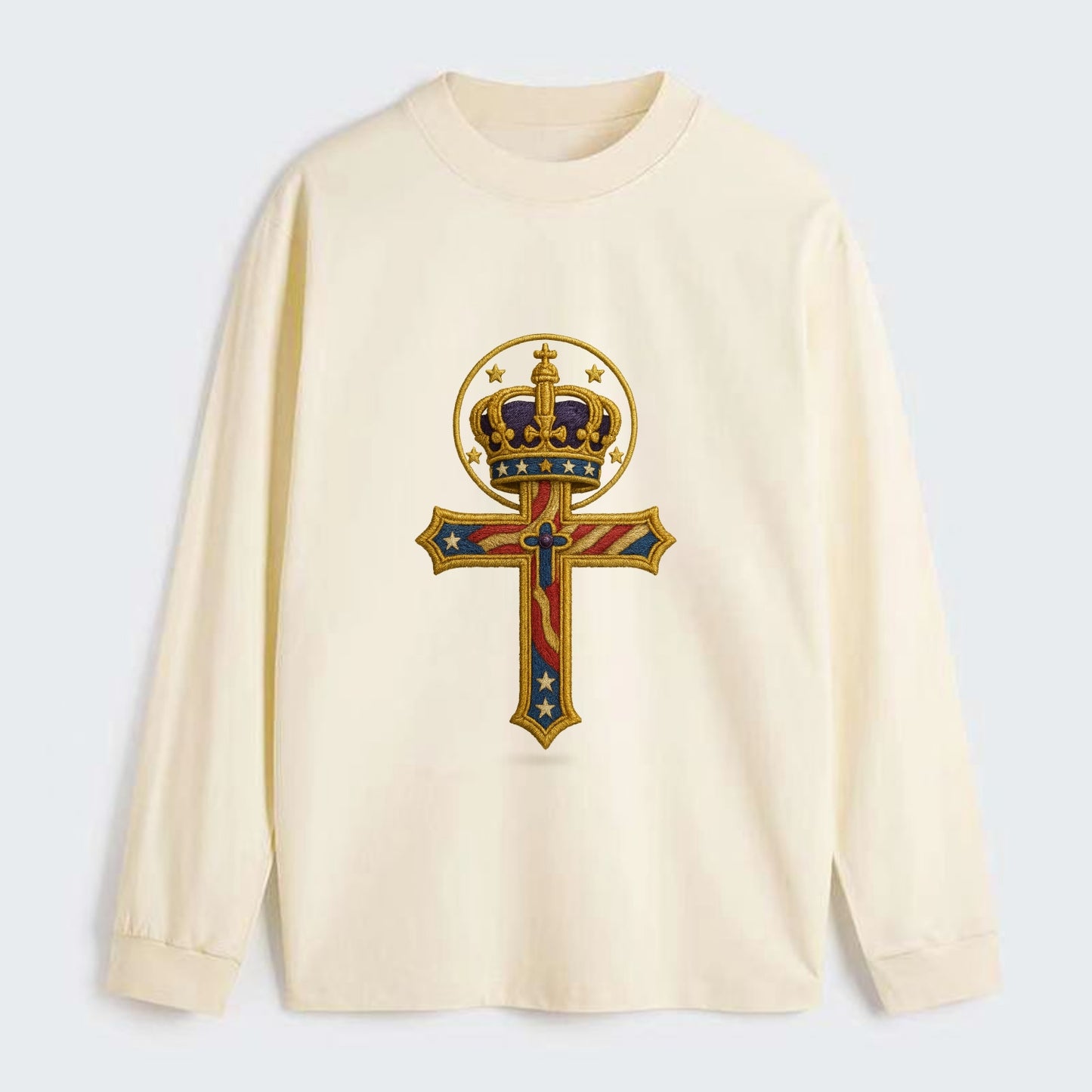 Cross and Crown  - Classic Long Sleeve Shirt - Beige
