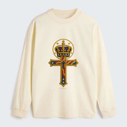 Cross and Crown  - Classic Long Sleeve Shirt - Beige