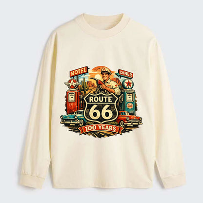 FILL ER UP | Vintage gas pumps | Flying A or Texaco style | Service - Classic Long Sleeve Shirt - Beige