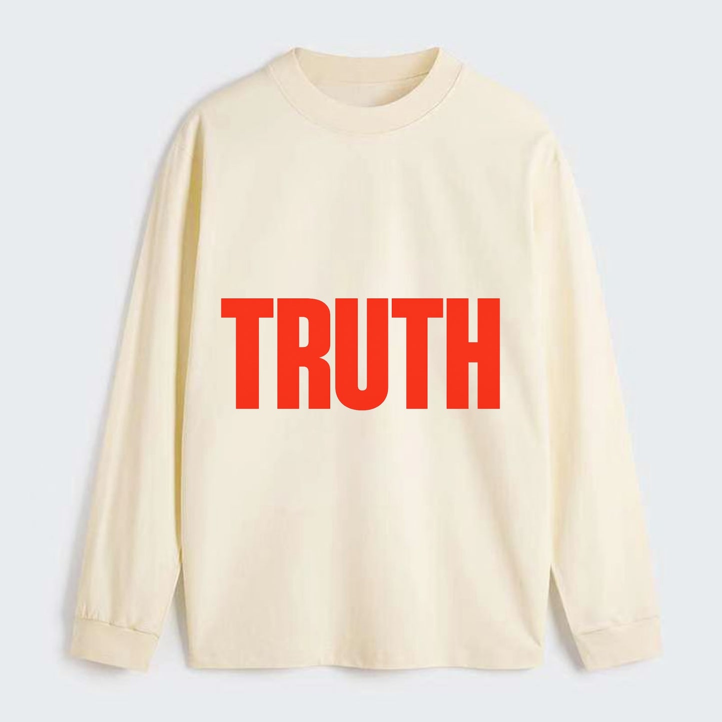 Bold typography design - "TRUTH" - honesty, reality - Classic Long Sleeve Shirt - Beige