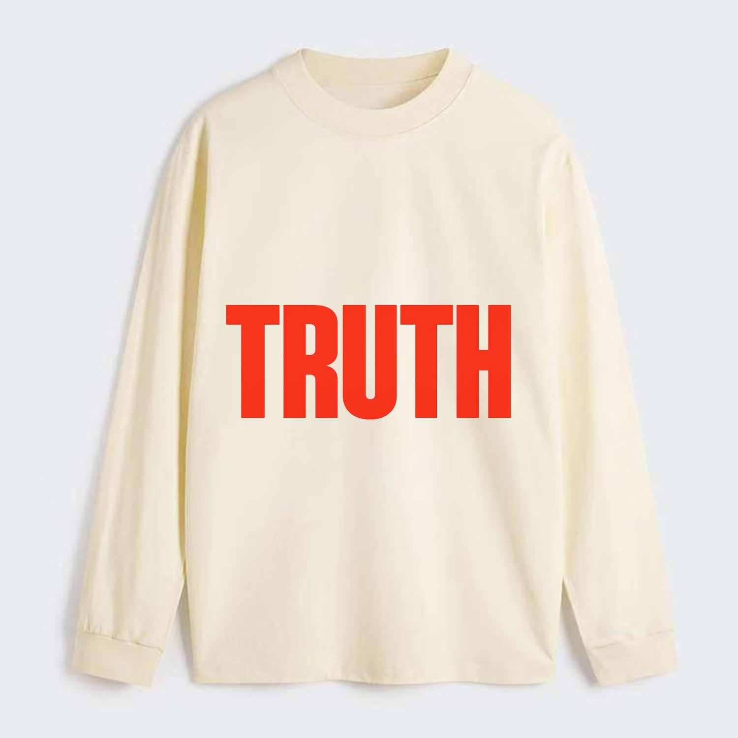 Bold typography design - "TRUTH" - honesty, reality - Classic Long Sleeve Shirt - Beige