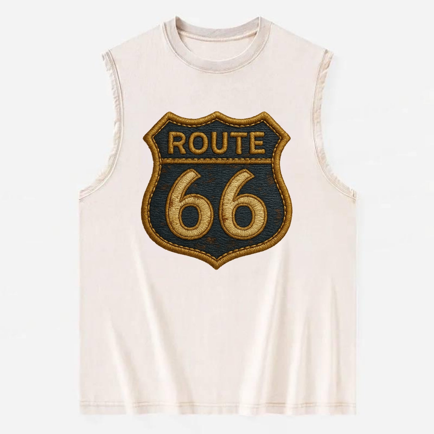 Route 66  - Vintage Washed Tank - Beige