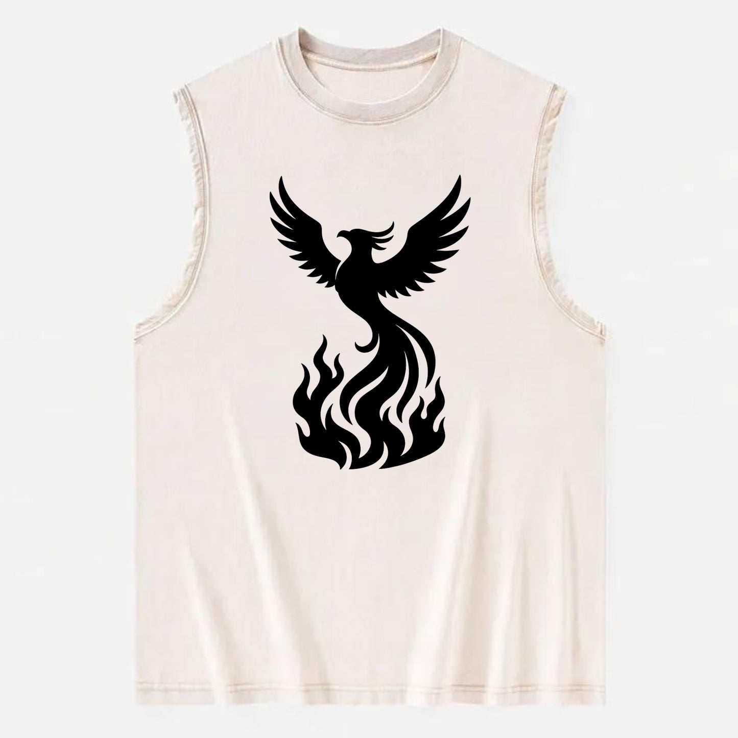 Phoenix rising from flames - Vintage Washed Tank - Beige