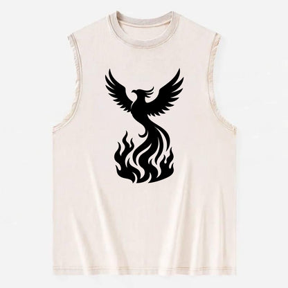 Phoenix rising from flames - Vintage Washed Tank - Beige