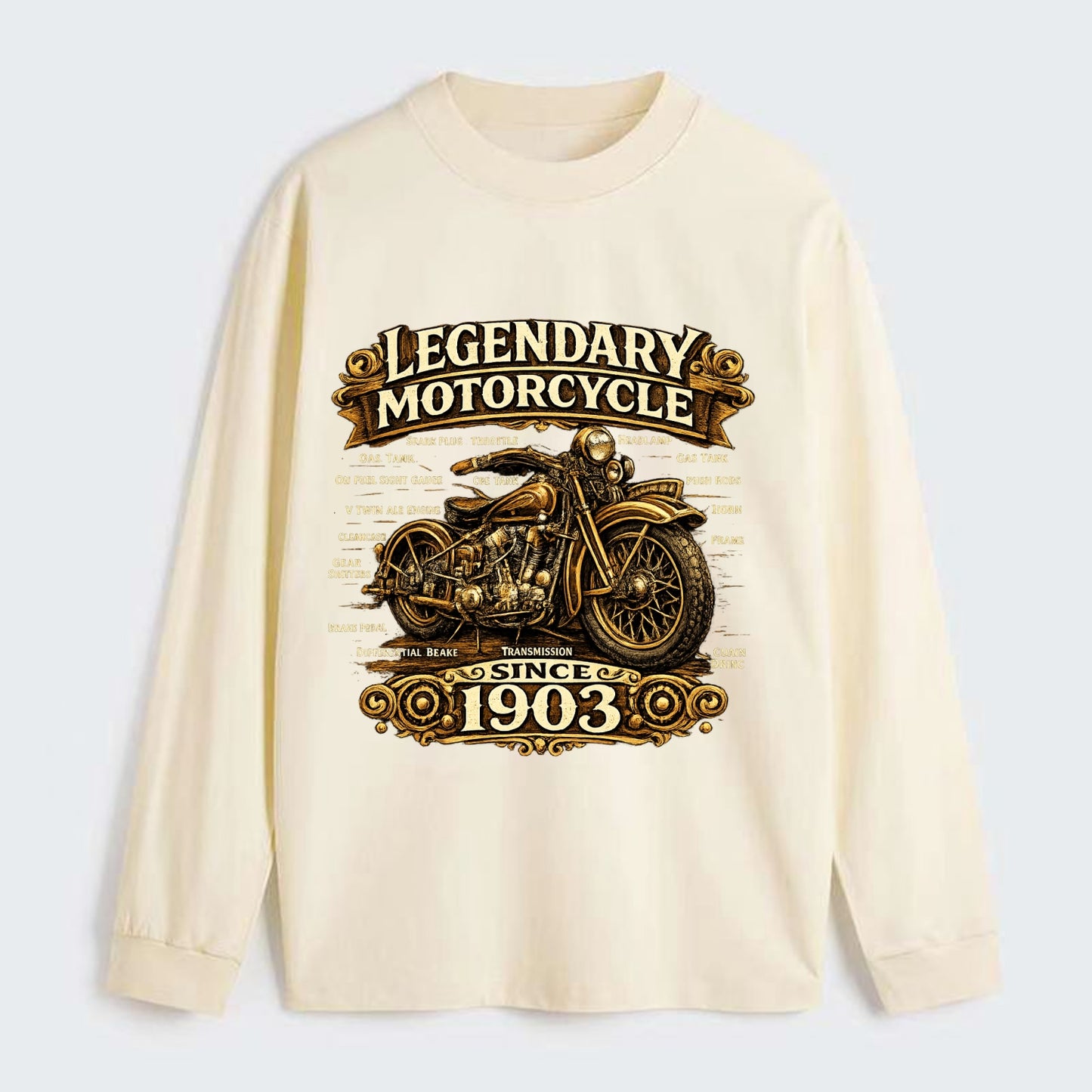 Legendary Motorcycle 1903 - Classic Long Sleeve Shirt - Beige